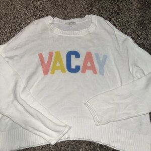Z‎ Supply White VACAY Sweater